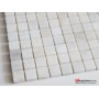 23x23mm Parlak Beyaz Fileli Mermer Mozaik- DT1409